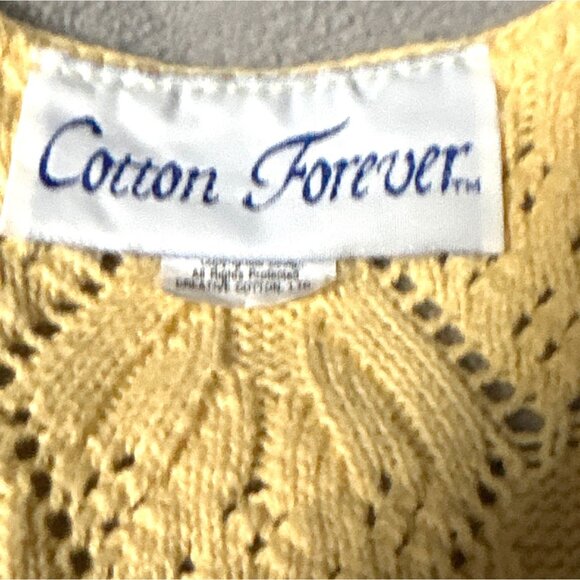 Vintage Cotton Forever Buttercup Yellow Pointelle Knit Vest - Picture 3 of 7